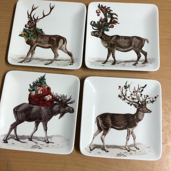 Pottery Barn Other - Pottery Barn Silly Stag Apprizer plates set 4